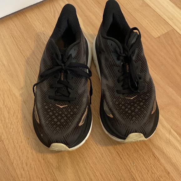 Hoka Black and Gold Athletic Shoes - Picture 2 of 3